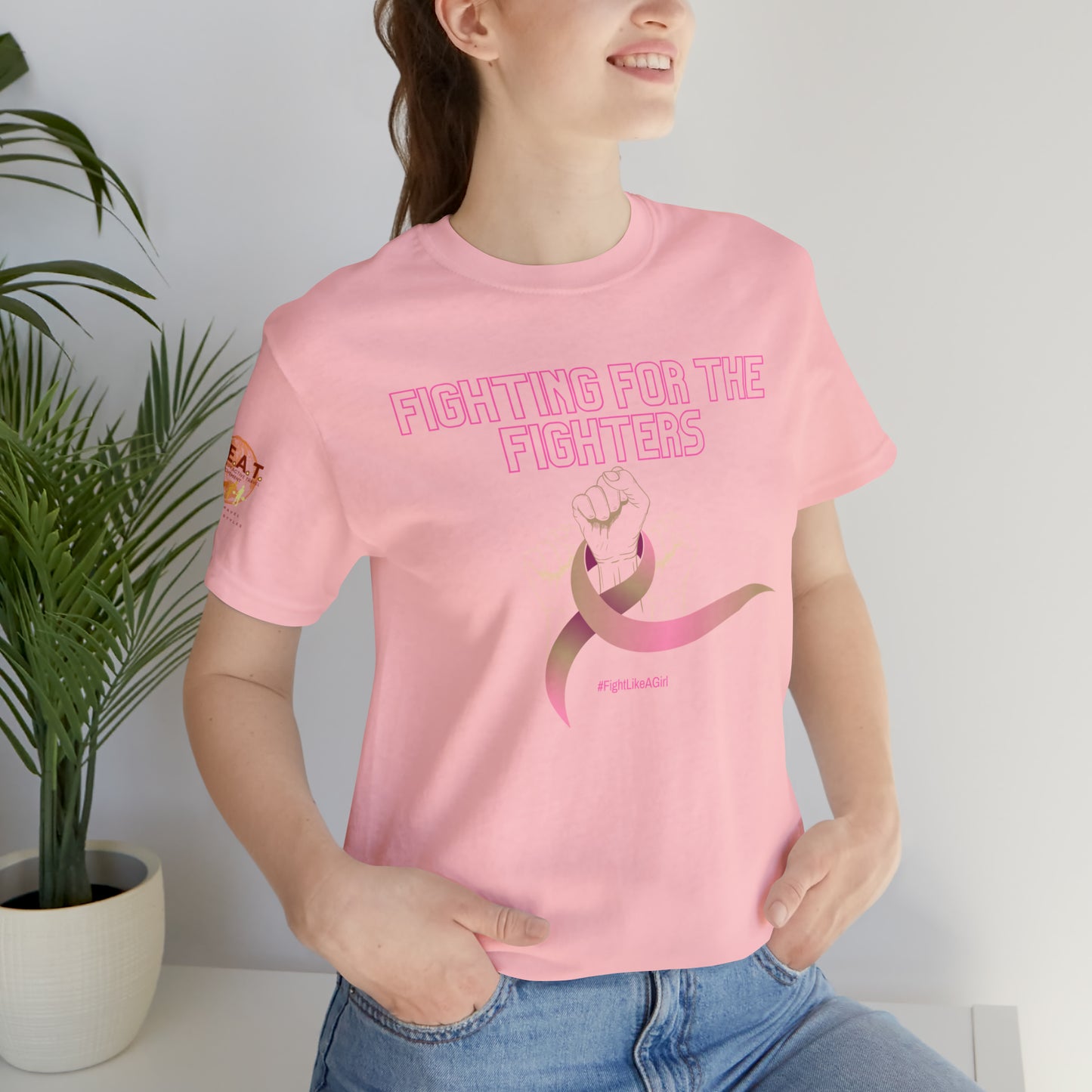Fighting for the Fighters Breast Cancer Short Sleeve Tee