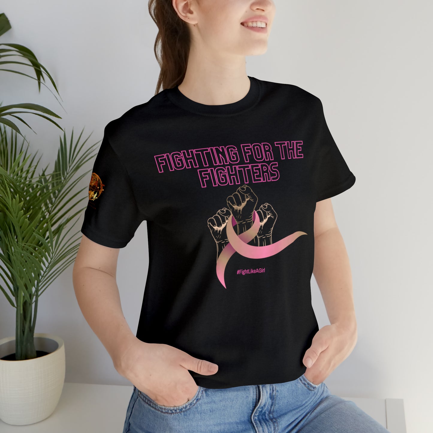 Fighting for the Fighters Breast Cancer Short Sleeve Tee