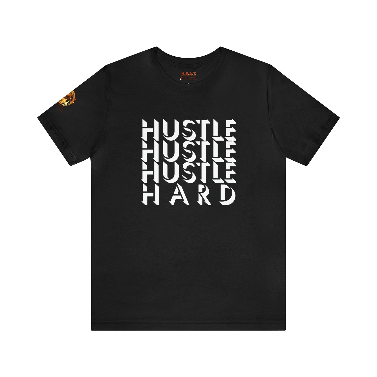 HUSTLE HARD! H.E.A.T. Logo Short Sleeve Tee