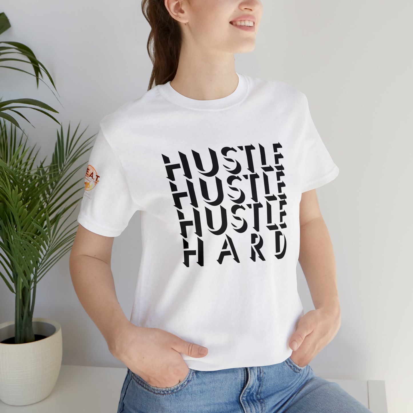 HUSTLE HARD! H.E.A.T. Logo Short Sleeve Tee