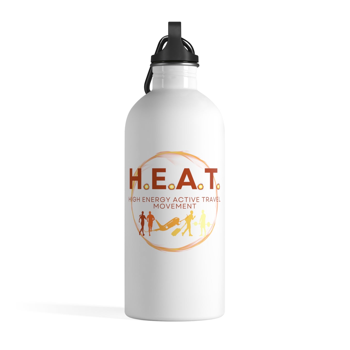 H.E.A.T Logo Stainless Steel Water Bottle - White