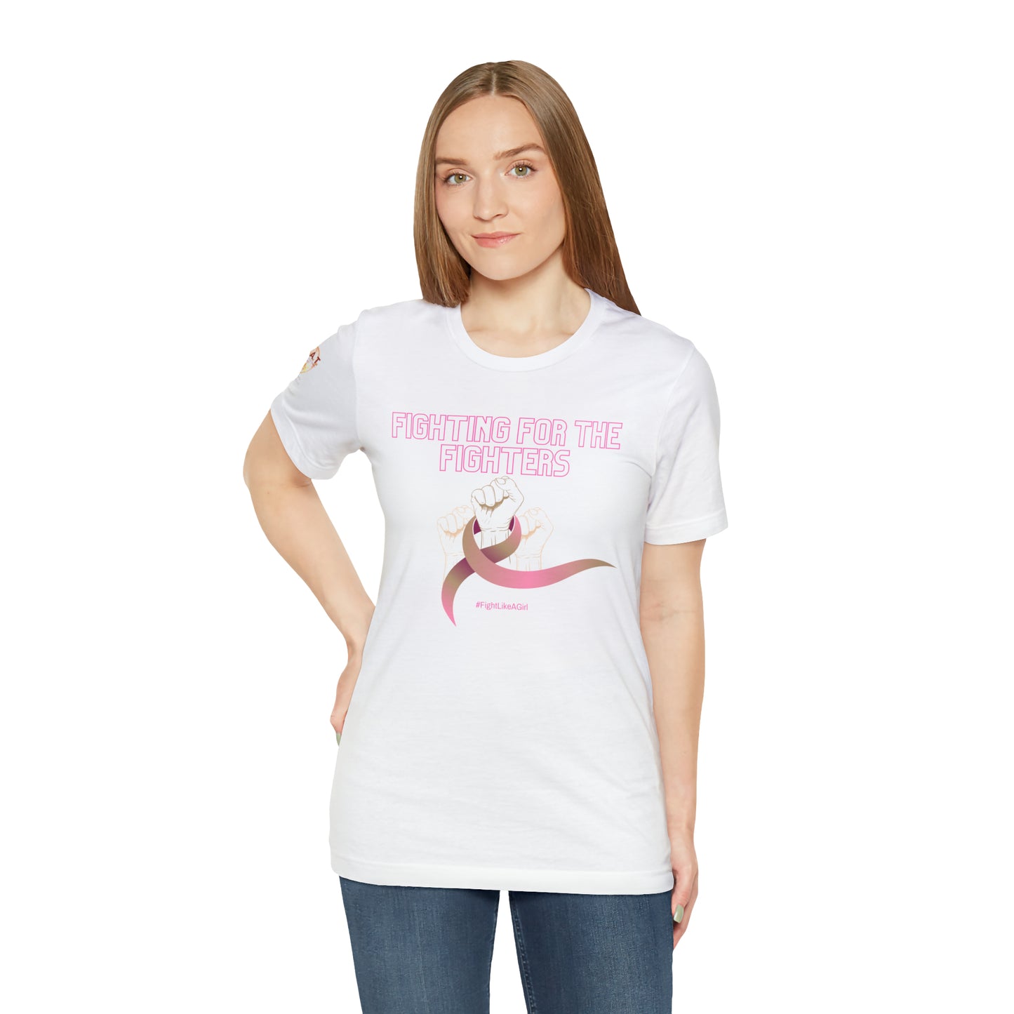 Fighting for the Fighters Breast Cancer Short Sleeve Tee