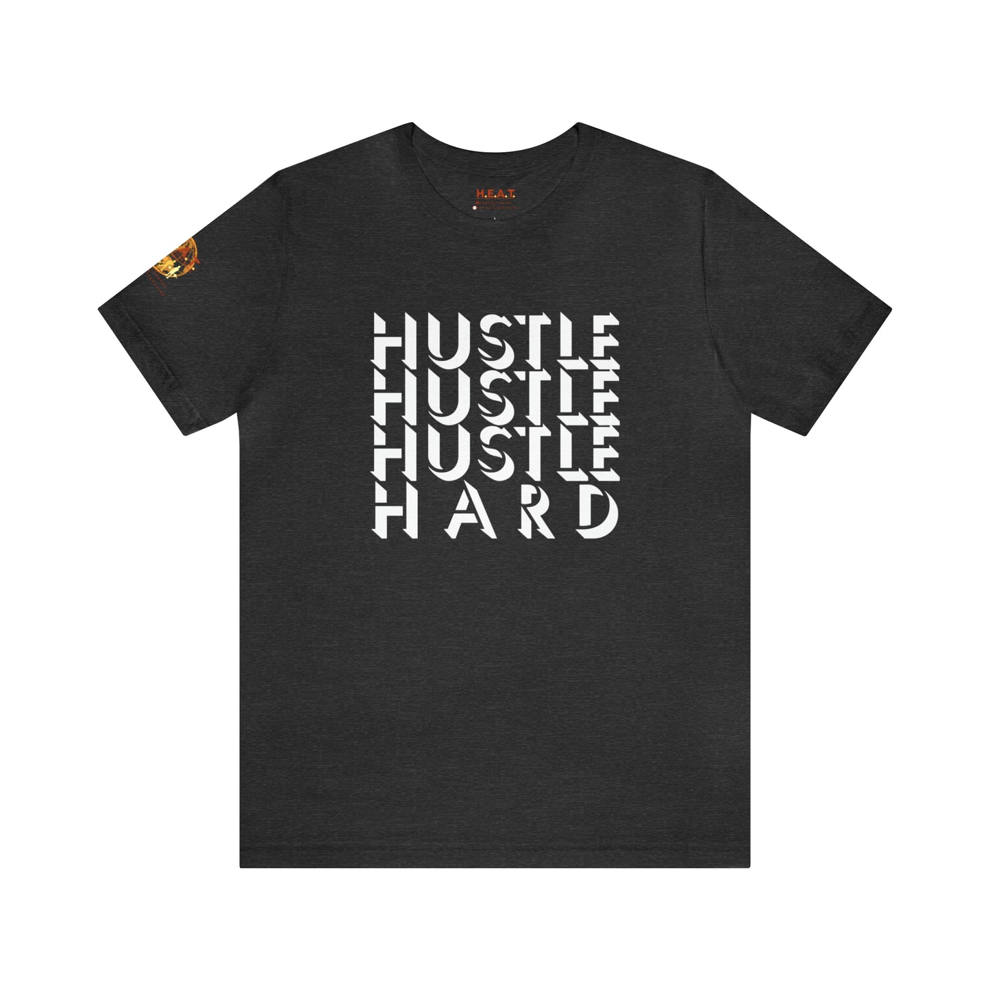 HUSTLE HARD! H.E.A.T. Logo Short Sleeve Tee