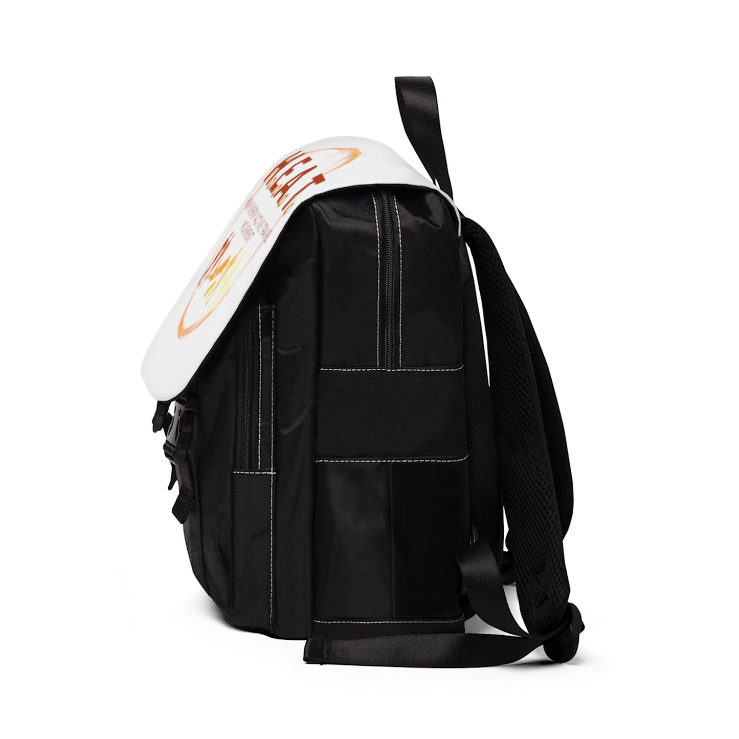 H.E.A.T. Branded Unisex Casual Shoulder Backpack - White