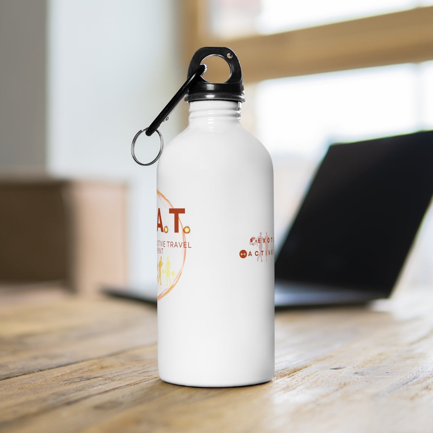 H.E.A.T Logo Stainless Steel Water Bottle - White
