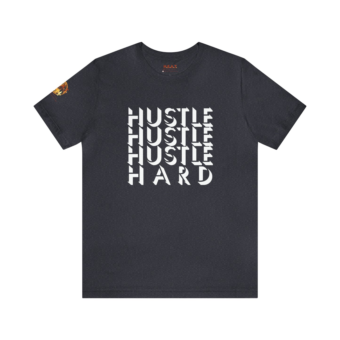 HUSTLE HARD! H.E.A.T. Logo Short Sleeve Tee