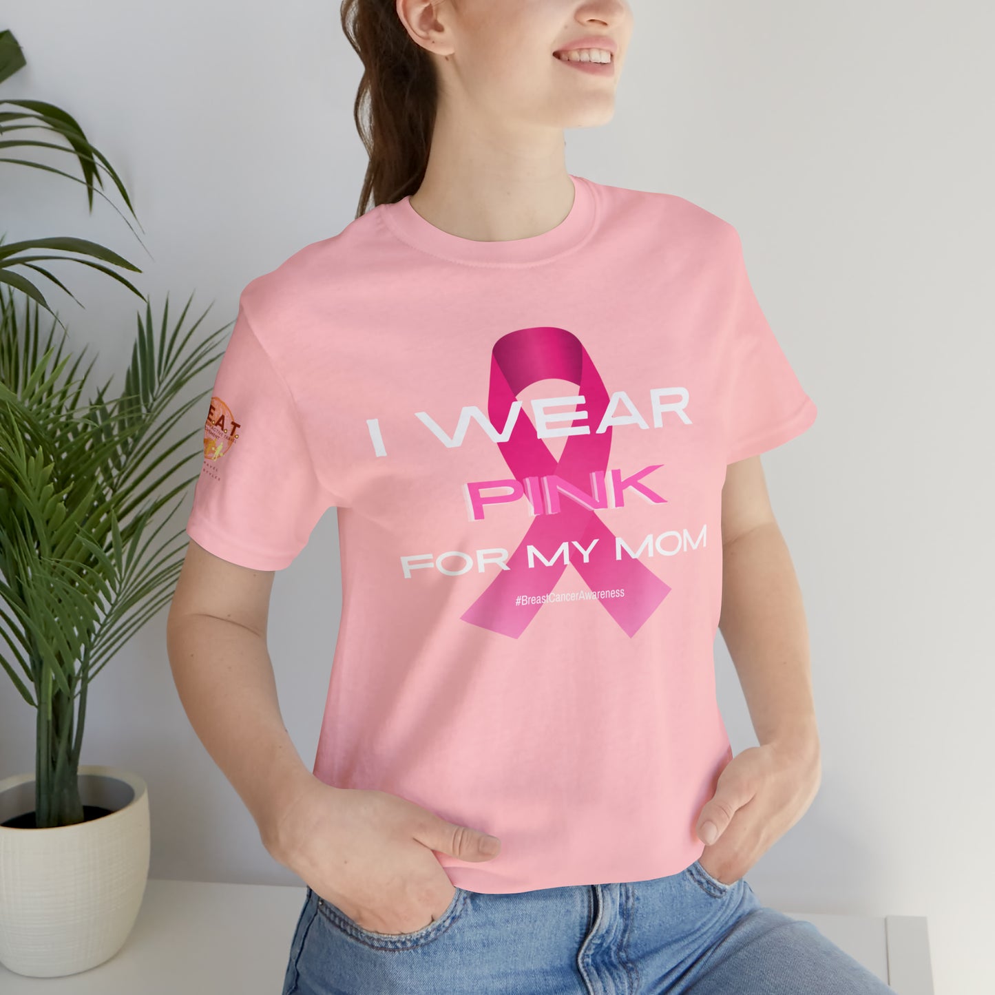 Pink For My Mom Breast Cancer Short Sleeve Tee