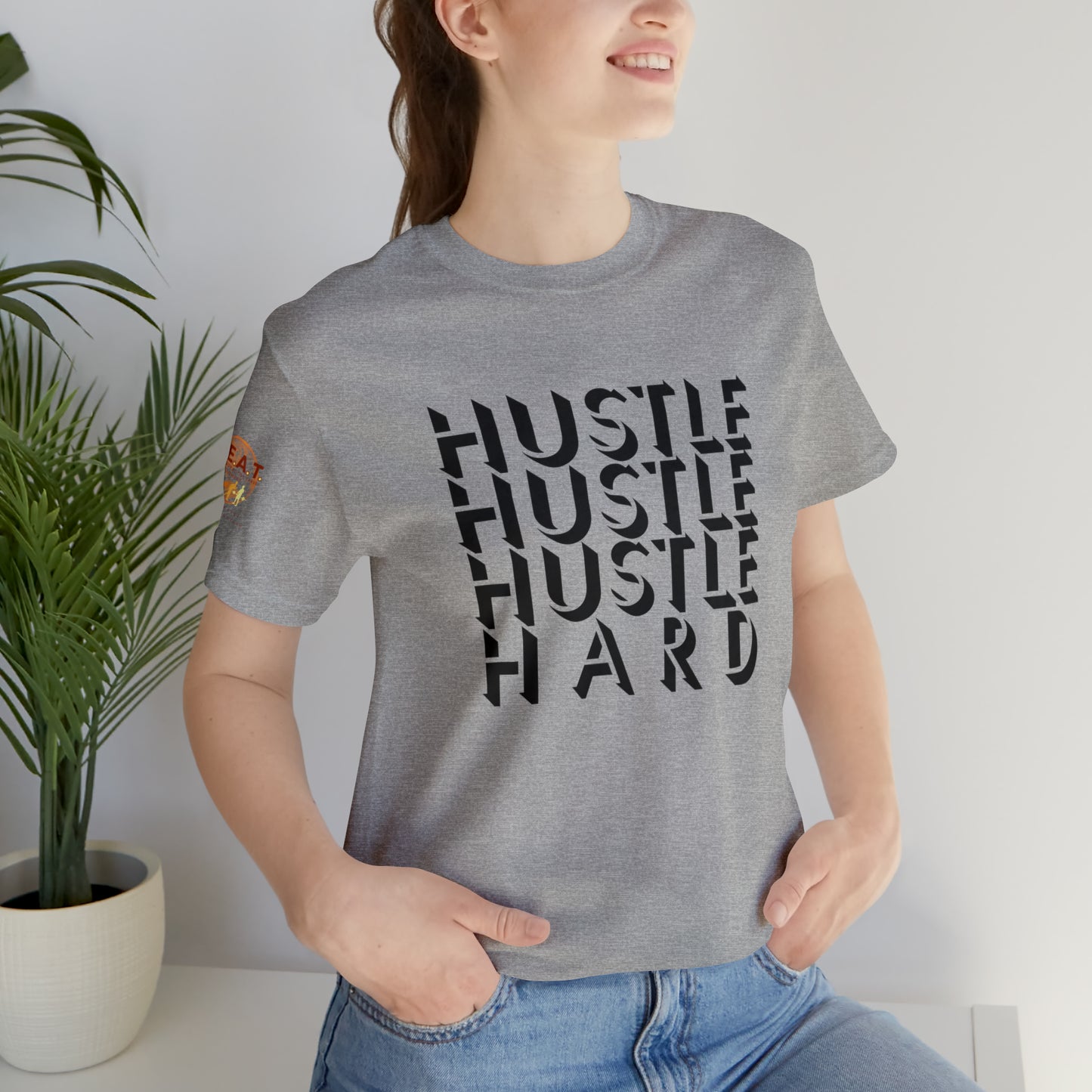 HUSTLE HARD! H.E.A.T. Logo Short Sleeve Tee