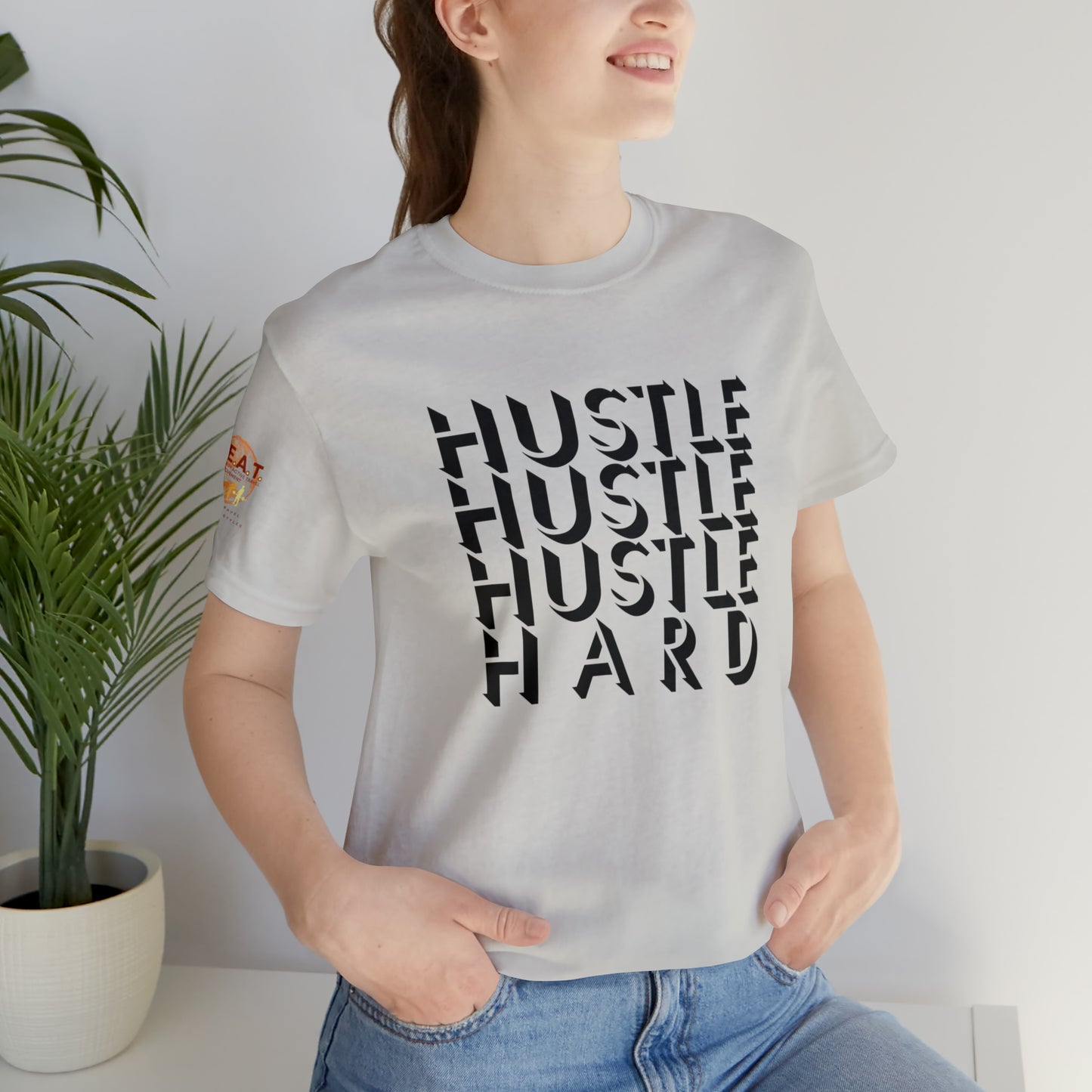 HUSTLE HARD! H.E.A.T. Logo Short Sleeve Tee