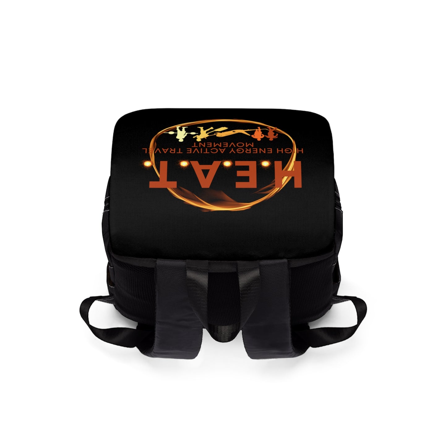 H.E.A.T. Branded Unisex Casual Shoulder Backpack - Black