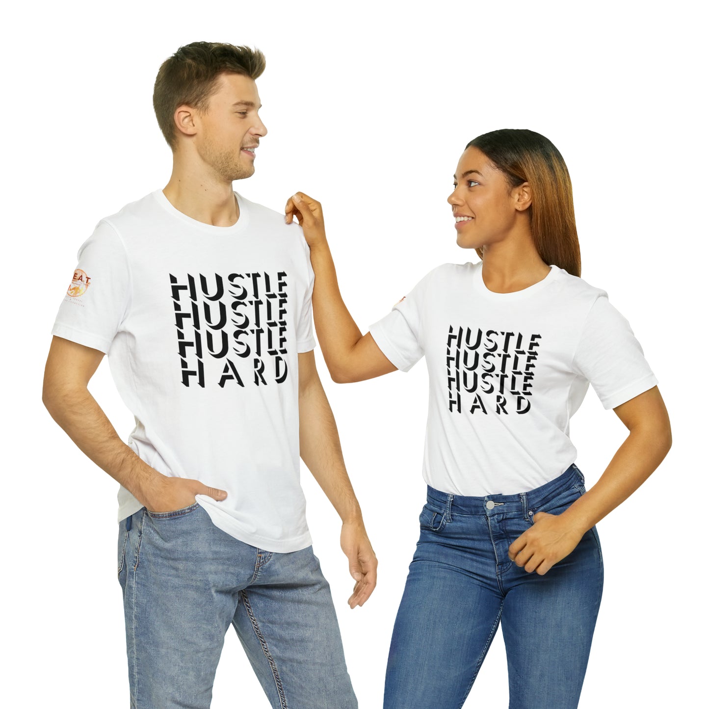 HUSTLE HARD! H.E.A.T. Logo Short Sleeve Tee