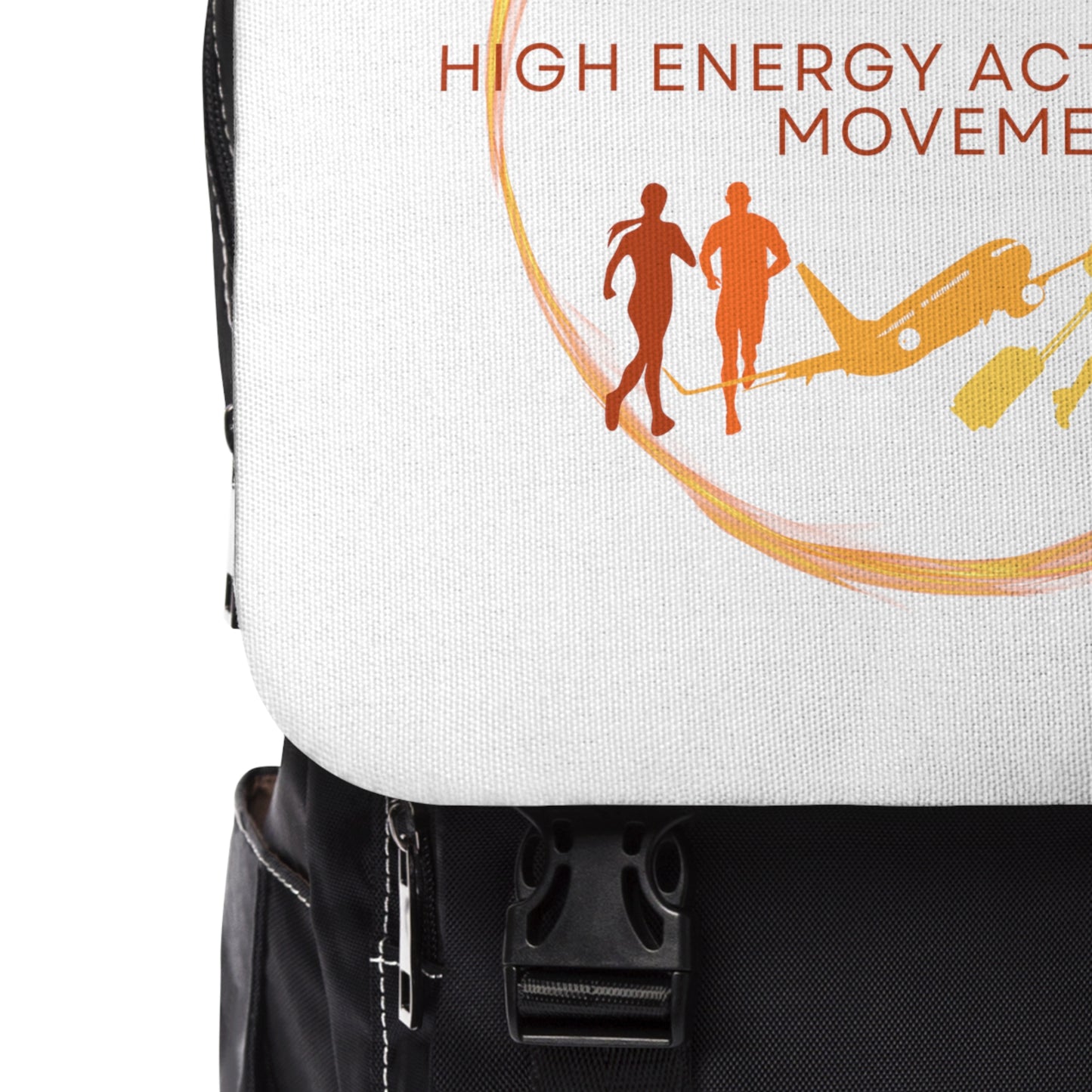 H.E.A.T. Branded Unisex Casual Shoulder Backpack - White