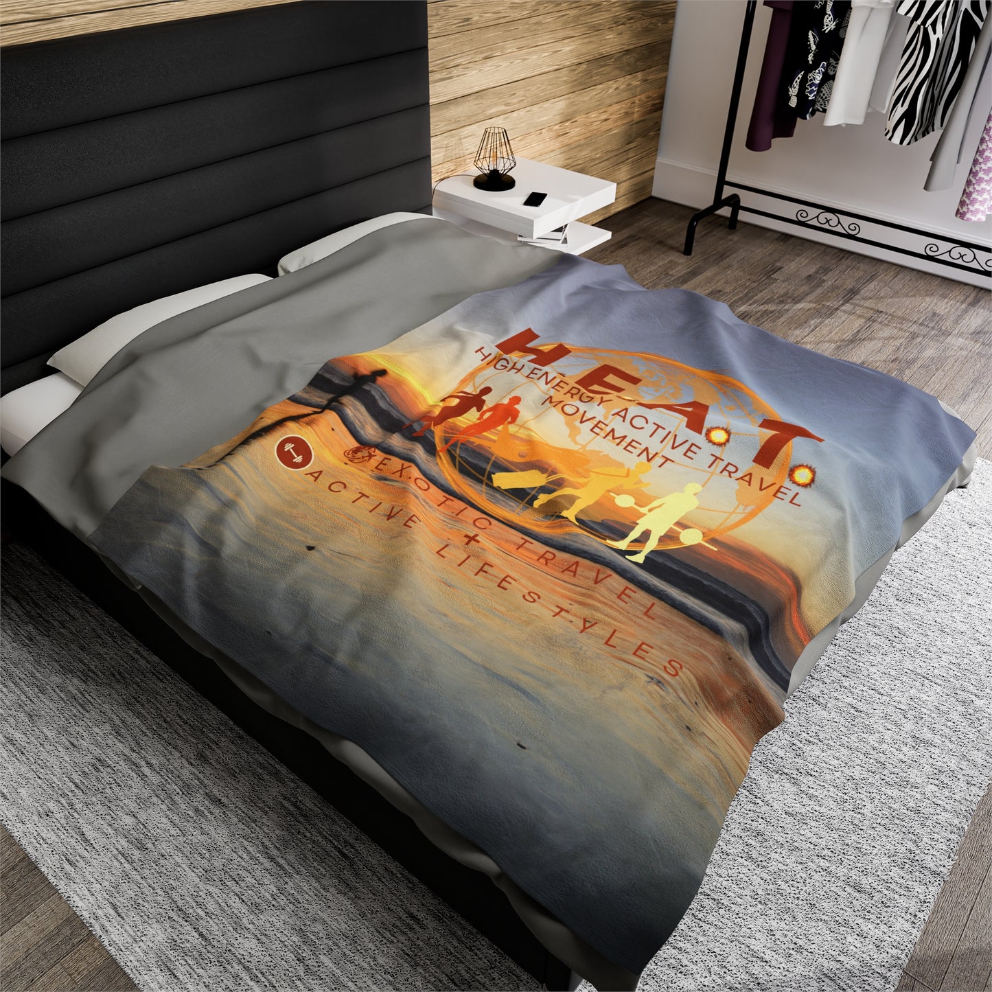 H.E.A.T. Logo Velveteen Extra Comfy Plush Blanket