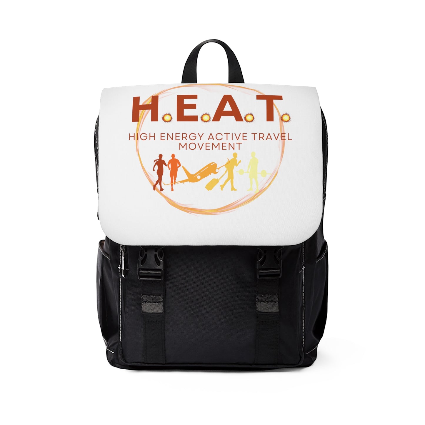 H.E.A.T. Branded Unisex Casual Shoulder Backpack - White