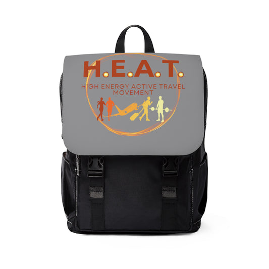 H.E.A.T. Branded Unisex Casual Shoulder Backpack - Grey